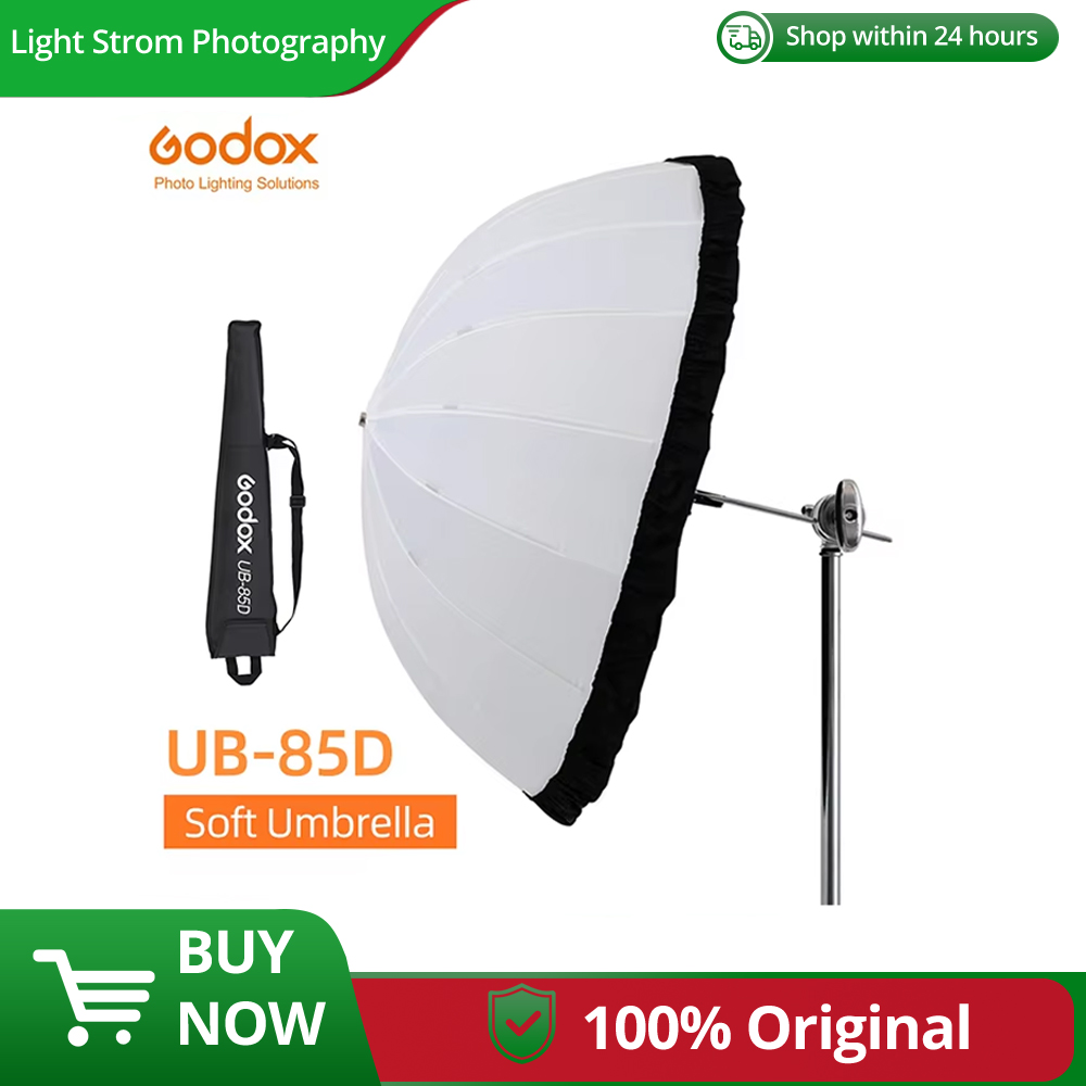Godox UB-85D 85Cm Wit Parabolische Reflecterende Transparante Zachte Paraplu Studio Licht Paraplu Met Zwart Zilver Diffuser Cover