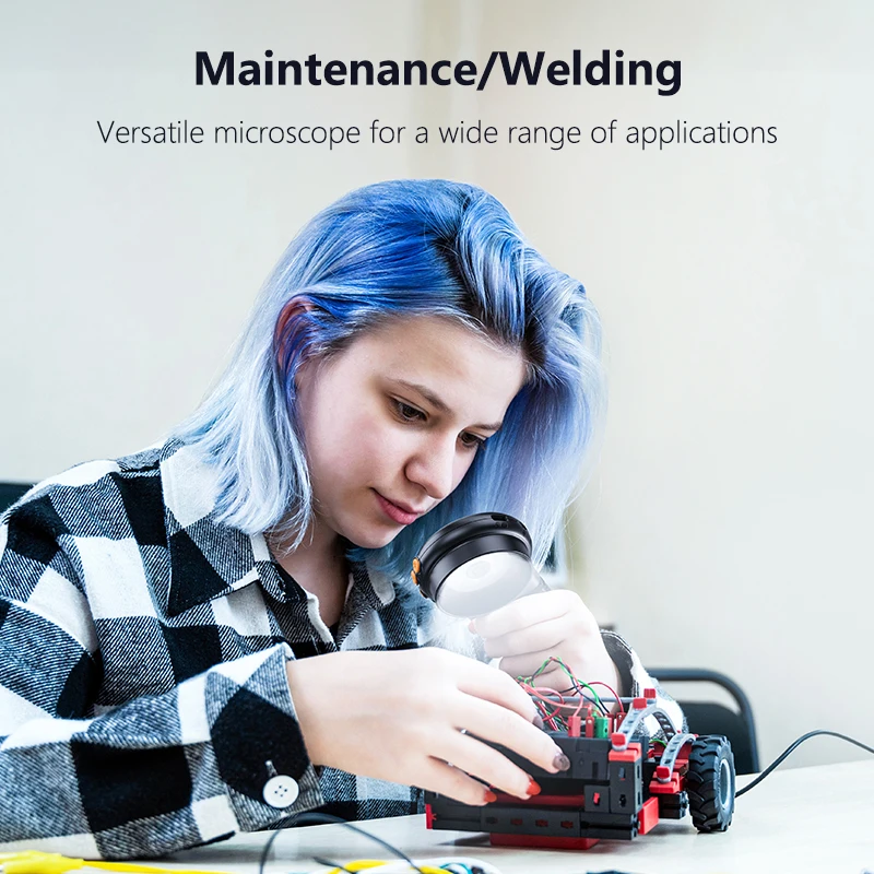 500X Portable Digital Folding Microscope Magnifier 2.0 inch 1080P Video Magnifying Glass with 2 Megapixel 8 Leds for Jewellery