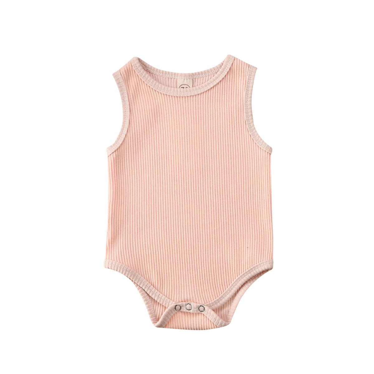 Vauvan kesävaatteet vauva vauva poika tyttö vaatteet hihaton haalari resori body kiinteä asu 3-24m: Vaaleanpunainen / 9m