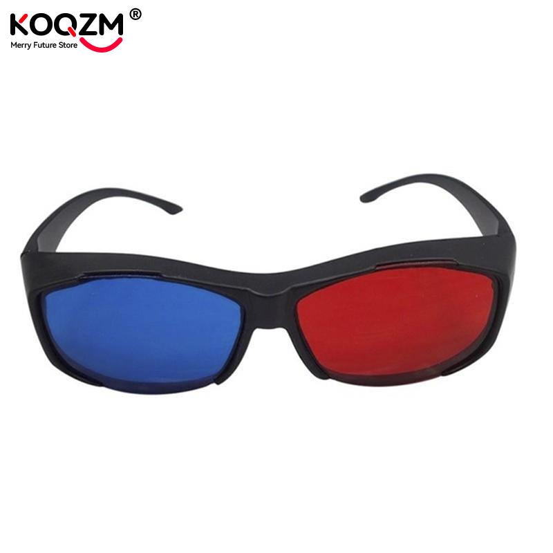 1 szt. Czarne oprawki czerwone niebieskie okulary 3D do wymiarowej Anaglyph TV Movie DVD Game