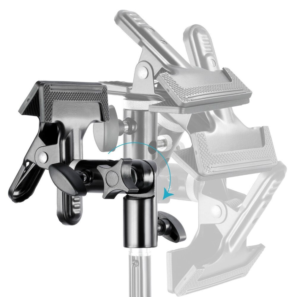 Neewer-Soporte de abrazadera de Metal de alta resistencia para estudio fotográfico, accesorio de soporte de luz de 5/8 pulgadas para Reflector, 2 uds.