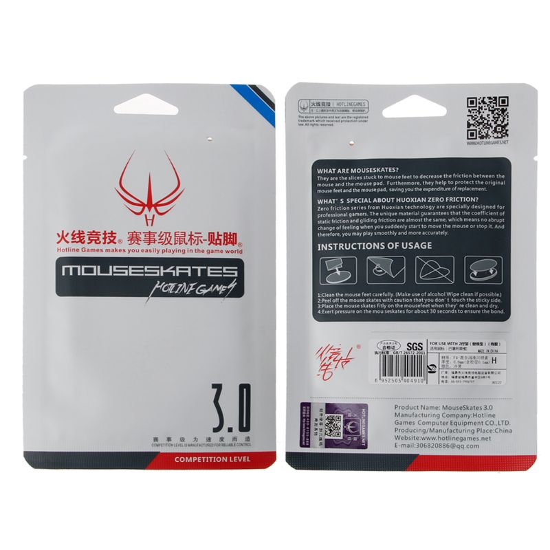 2 Sets/Pack Original Hotline Games Competition Level Mouse Feet Mouse Skates Gildes for Logitech G304 G305 Mouse 0.6mm Thickness