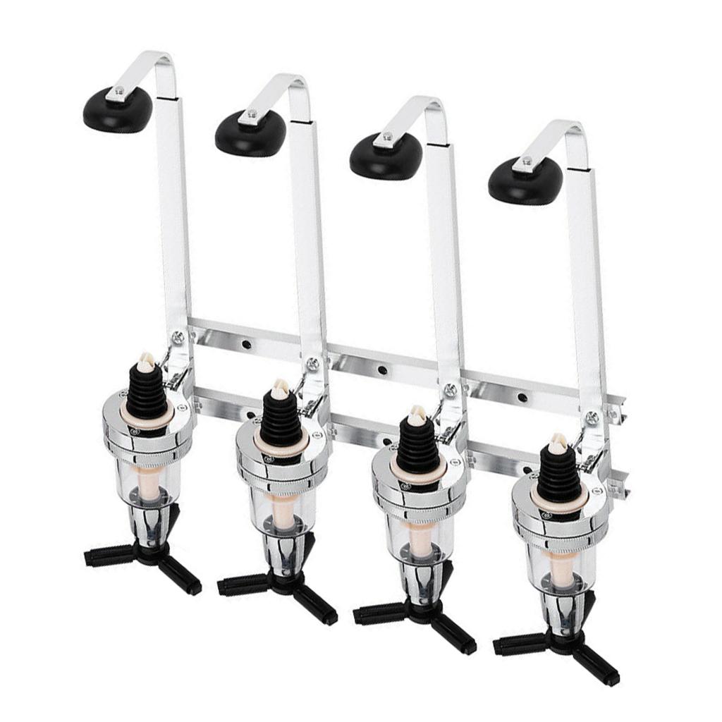4 Bottle Wall Mounted Liquor Dispenser Bar Kitchen Tools Alcohol Racks Holder