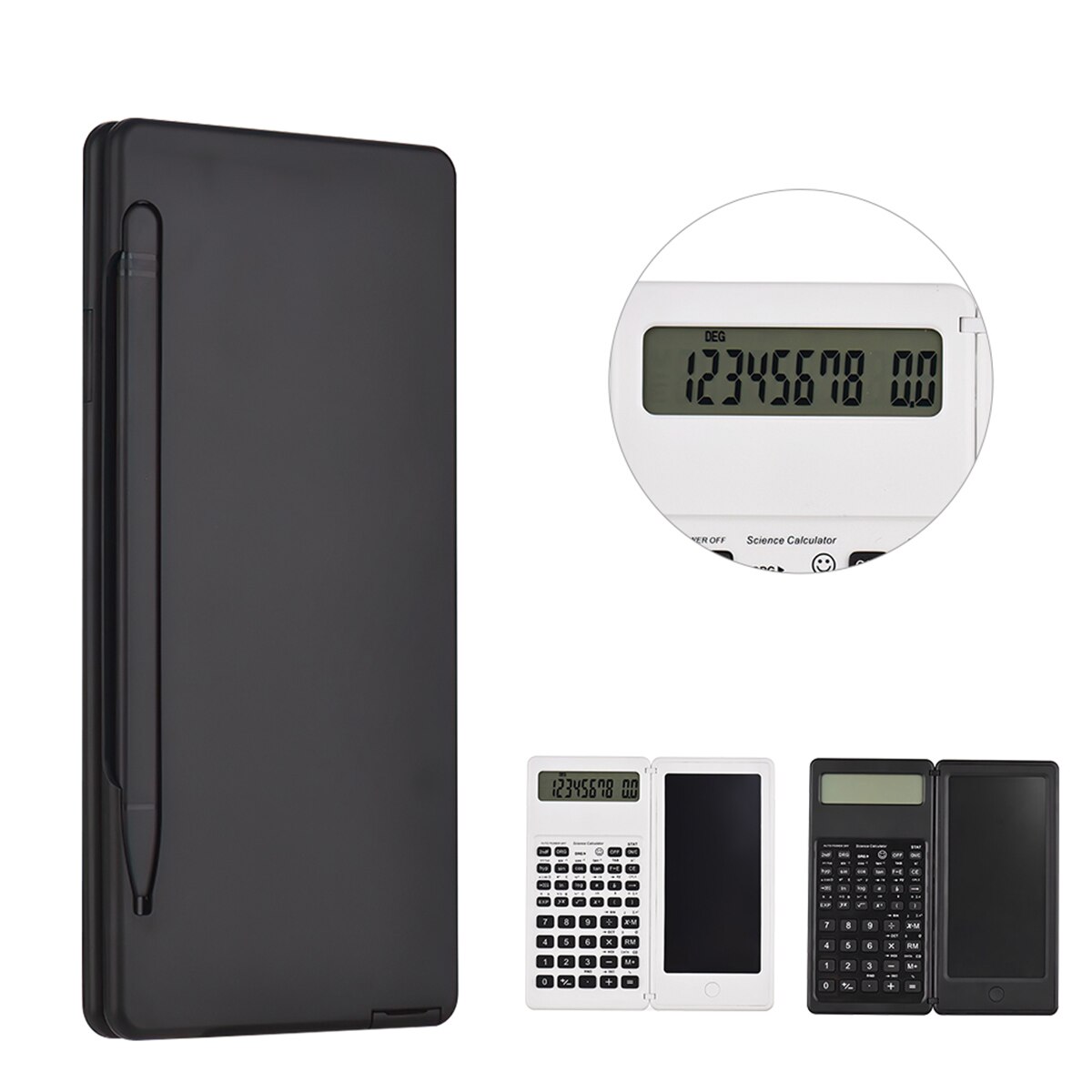 Smart Calculator Foldable Calculator With 6 Inch LCD Tablet Digital Drawing Pad Stylus Pen Erase Button Lock Function