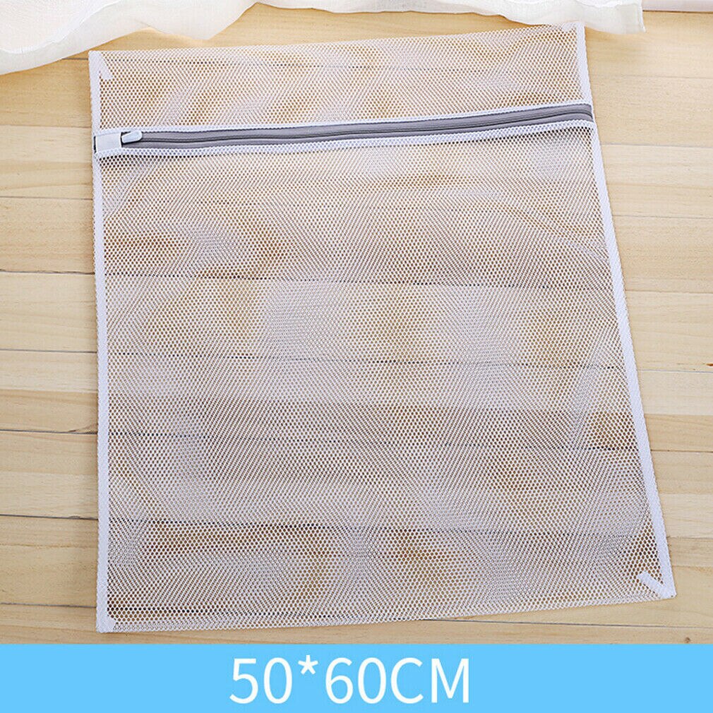 Bolsas de red de lavadora de ropa para el hogar de EE. UU. bolsas de lavandería grandes bolsas de lavado con cremallera: Blanco