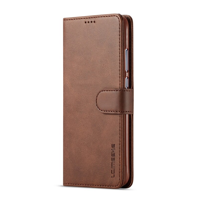 Coque portefeuille en cuir à rabat, étui de luxe pour Huawei Honor 9X: Marron