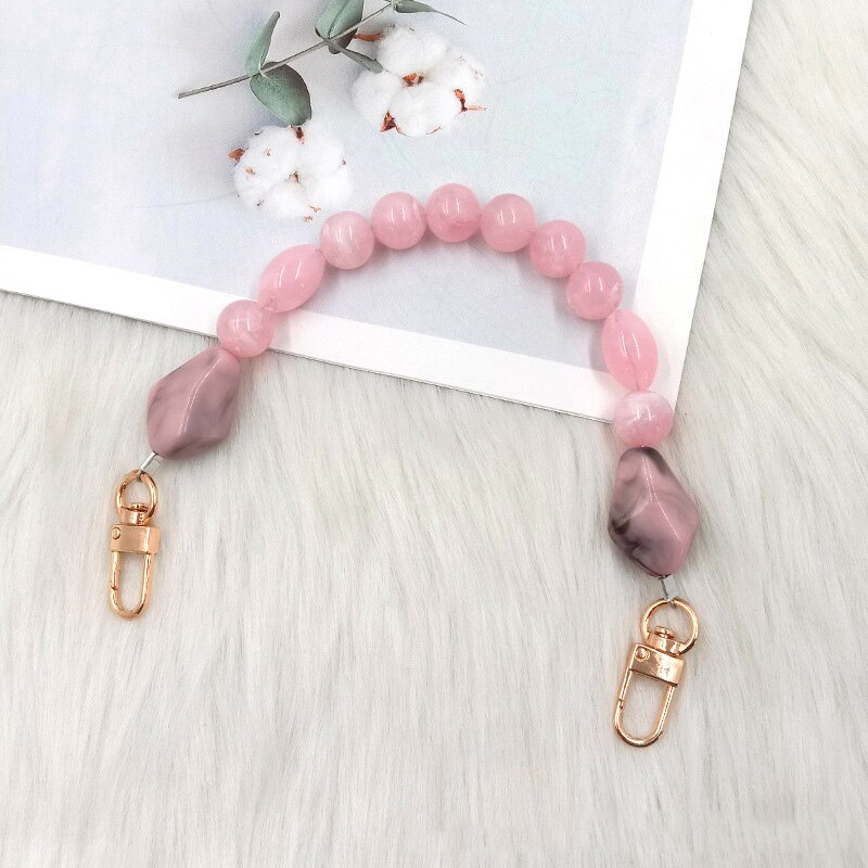Woman Handbag Accessories Acrylic Resin Bag Chain Colorful Bead Pearl DIY Replacement Detachable Cute Purse Bag Handle Strap: NO.7