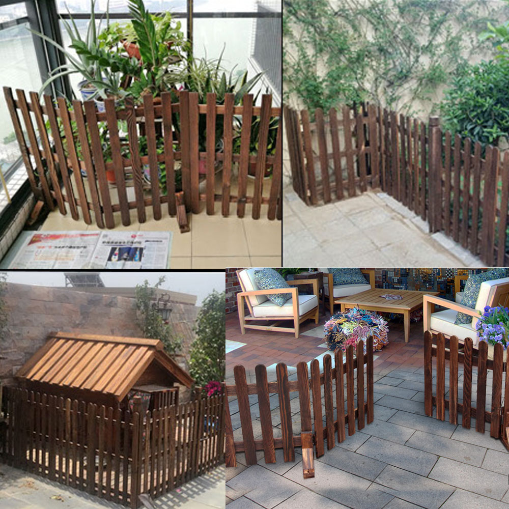 Cerca decorativa para jardín de 50*30cm (L * H), cerca de madera, cerca de cama de flor rústica F01