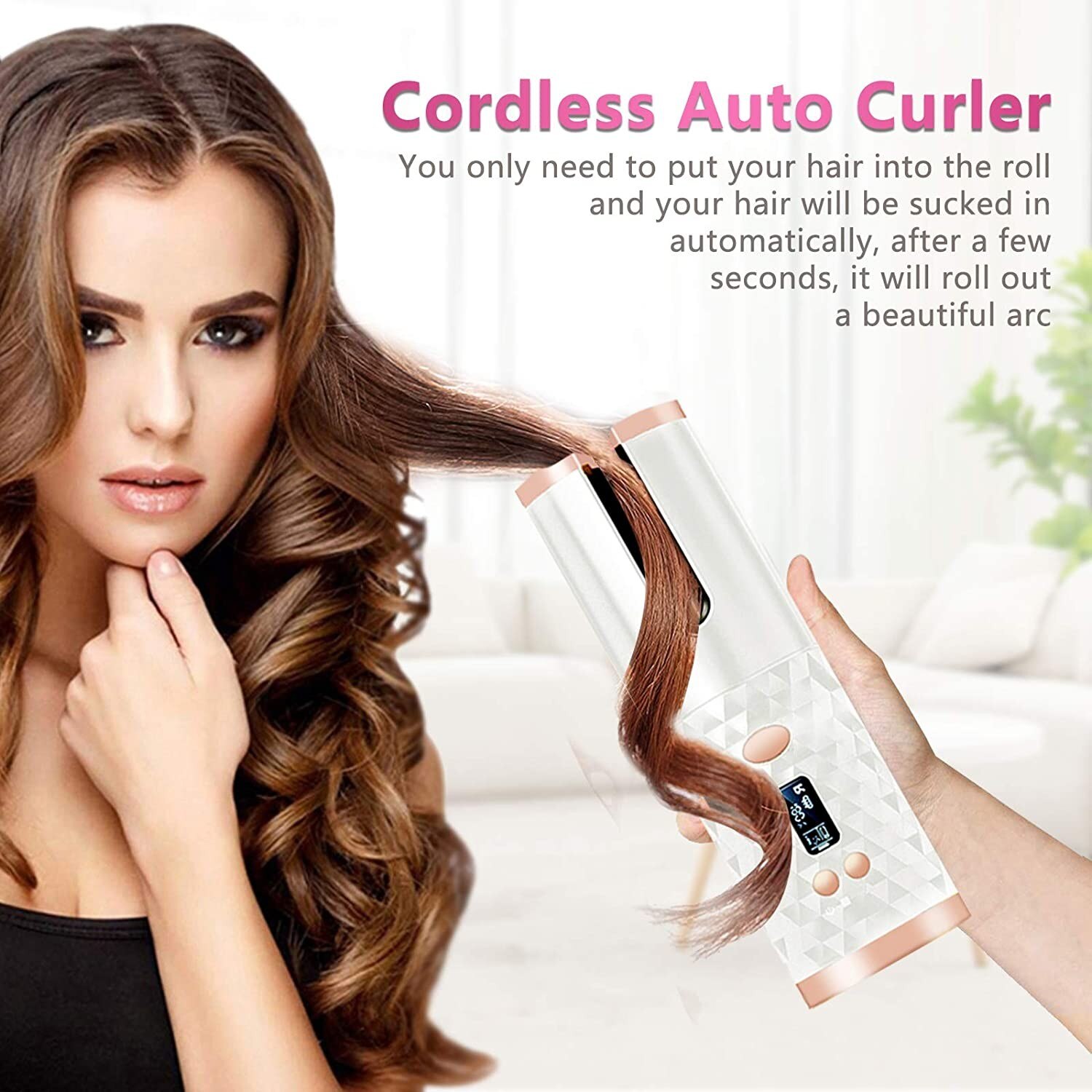 Auto Rotating Hair Curler Portable Cordless Automatic Natural Curl Rechargeable Ceramic Curling Irons Wireless Big Wave Airwrap