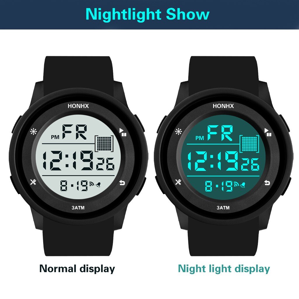 Digitale Horloge Mannen Elektronische Led Horloge Met Datum Stopwatch Multifunctionele Sporthorloge Outdoor Leven Waterdichte Horloge Reloj