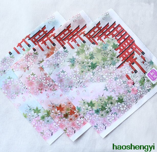 Goede Japanse Geborduurde Zakdoek, Dunne Zachte Hankerchief Vrouwen 48*48Cm,