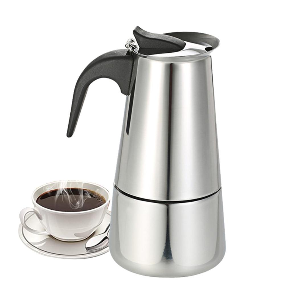 Stainless Steel Coffee Pot Stove Top Coffee Maker Percolator Pot Milk Frothing Jug Coffee Maker For Kitchen Home Moka Pot
