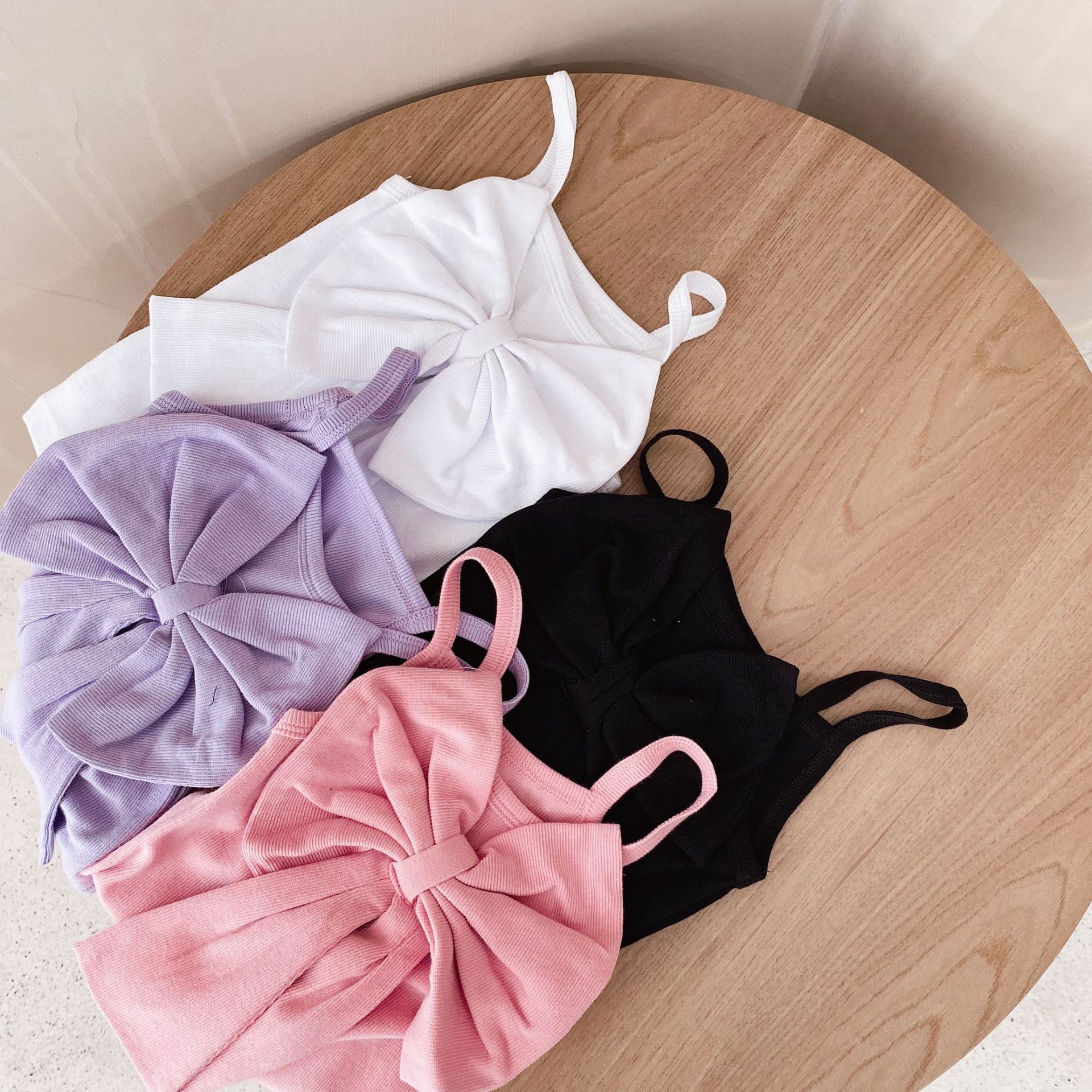 Summer Girls Candy Color Vest with Bow Kids Vests