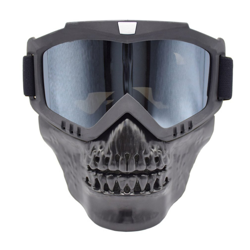 Unisexe lunettes de ski masque modulaire bouche amovible filtre Snowboard lunettes équitation lunettes crâne masque 1 paire: grey