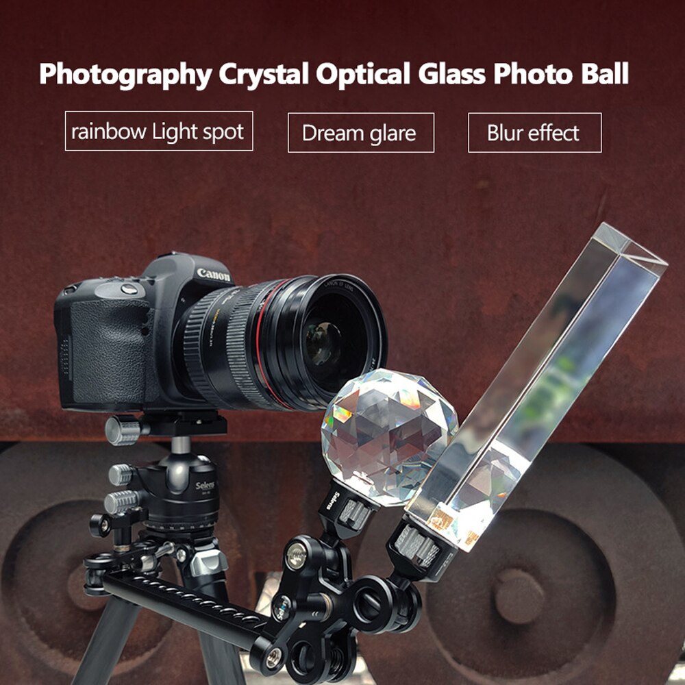 Fotografie Kristal Optische Glas Foto Bal Met 1/4 ''Schroef Mond Glow Effect Decoratieve Fotografie Accessoires