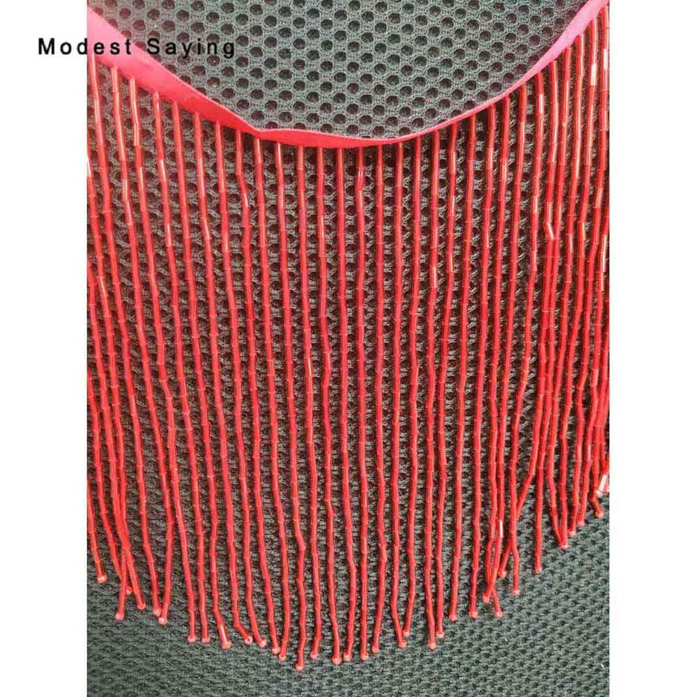 1 gård 15cm guldpärlor fransar trim band syrör tofs fransar trimning latin klänning drama aftonklänning plagg tillbehör: Röd