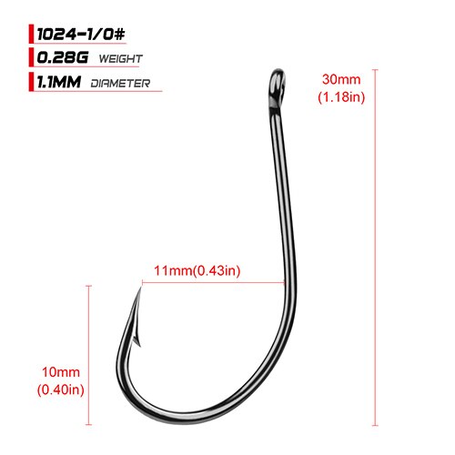 50pcs/lot Fish hook Fishing Hook High Carbon Steel 1/0#-7/0# Freshwater Fishing Bait Hook Carp Bass Pesca Tackle: size1-0