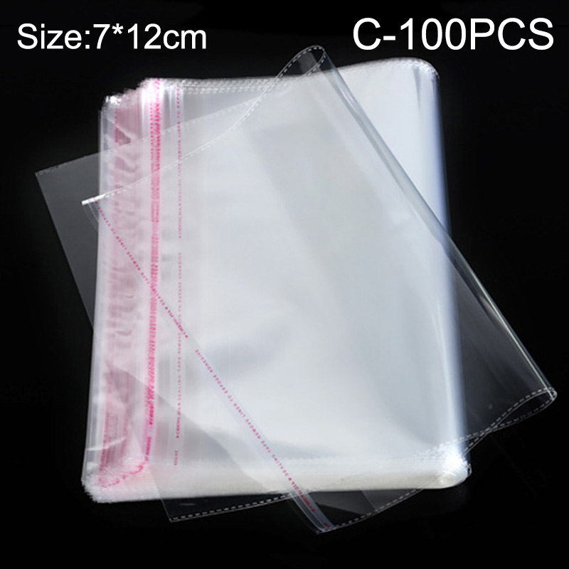 100pcs Transparent Plastic Bags Self Sealing Food Wrap Jewelry Small Bags Home Packaging Storage Kitchen Accessories Pouches: 03