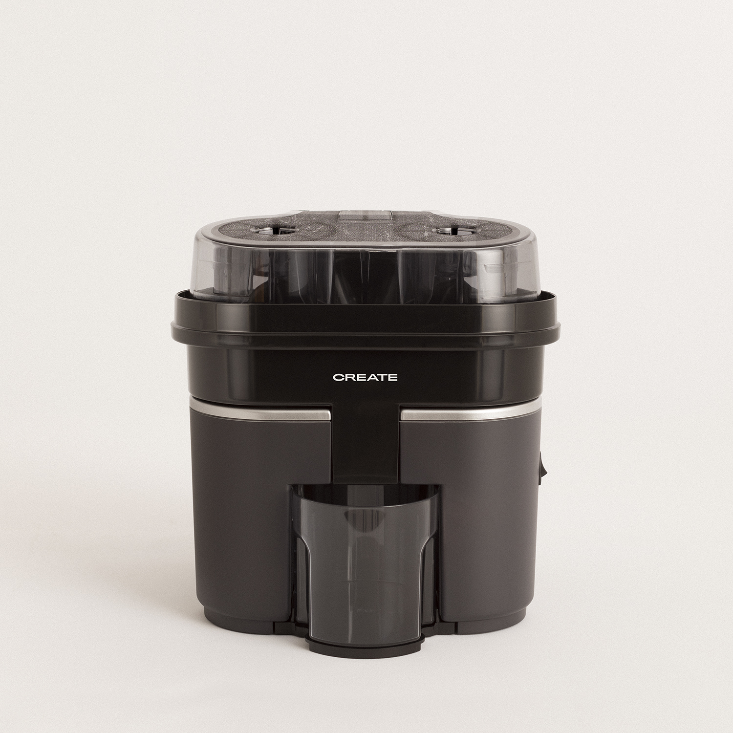 CREATE - JUICER DUAL - Exprimidor doble eléctrico 90W, Corta, Exprime, Zumos, Deposito de 500ml, Filtro de Pulpa: Negro
