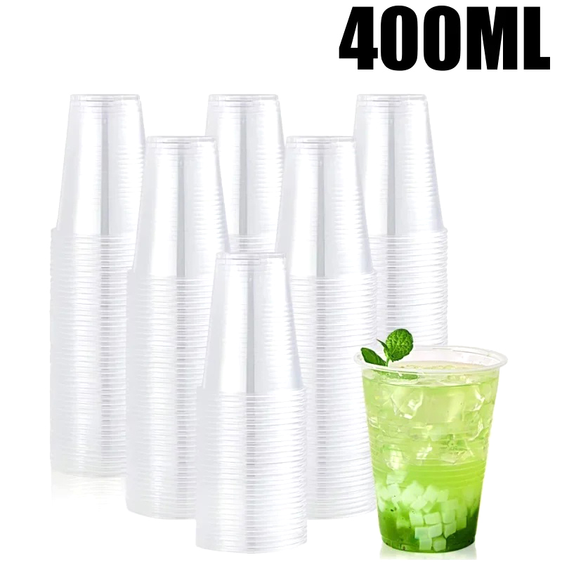 Engangs klare plastkopper med lokk til fruktjuice, melk, te, iskaffe, kalde drikker, iskrem, dessert, ta bort, festbruk: Brun / 5 stk