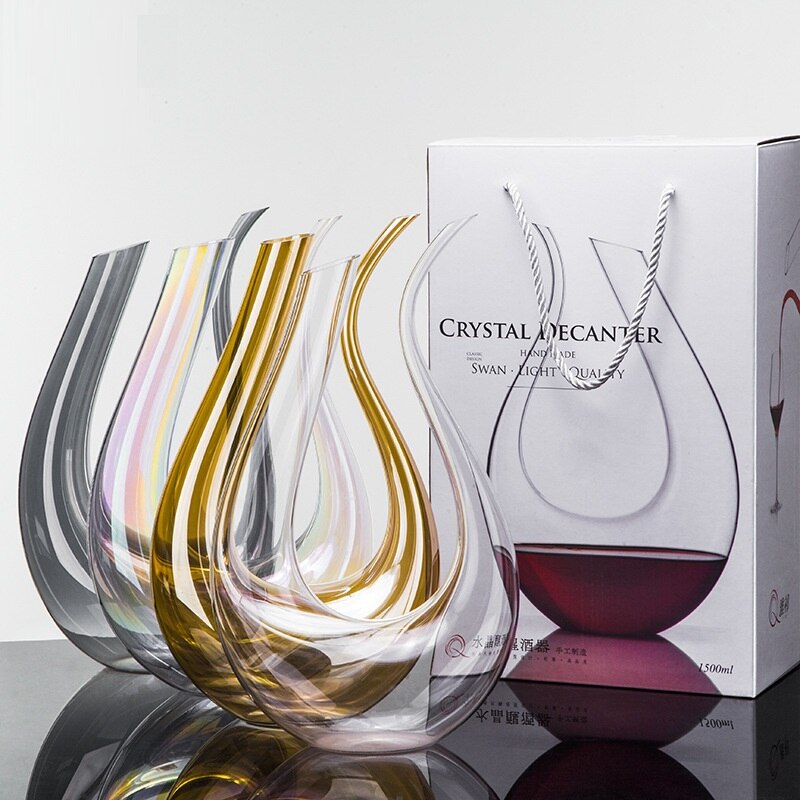 Premium Lead-Free Crystal Wine Decanter with Built-in Aerator
