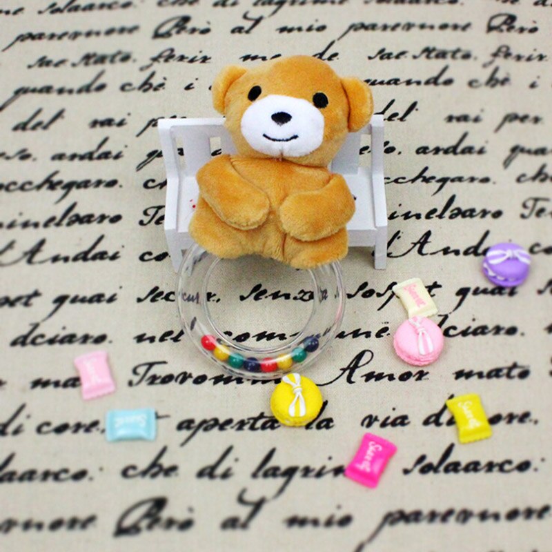 Nuovo Bella Del bambino Sonagli Rotondo Animale Sonagli Classico Genitore-bambino Giocattoli Interattivi Peluche Orso E Coniglio Anello di Plastica Rammelaars