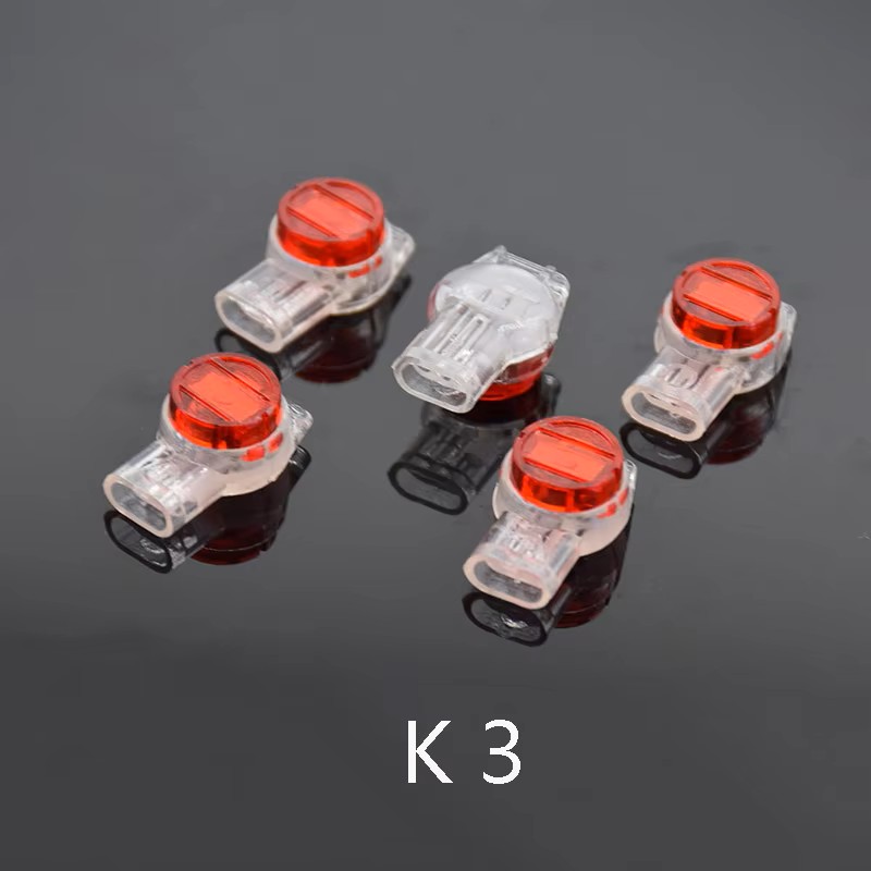 50pcs Rj45 Connector Crimp Connection Terminals K1 K2 K3 Connector Waterproof Wiring Ethernet Cable Telephone Cord Terminals: Red