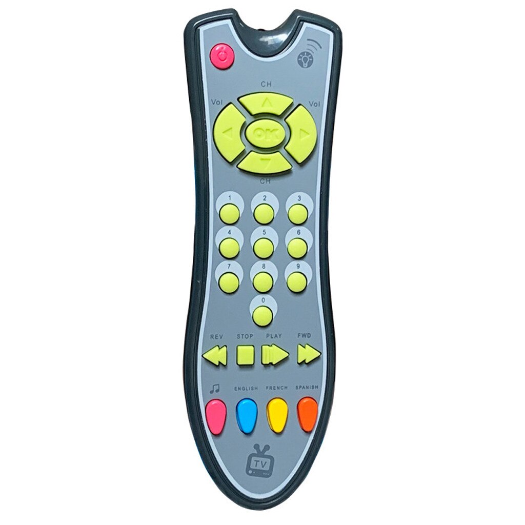 Télécommande de télévision musicale pour enfants, jouet avec lumière et son, éducation précoce, télécommande de télévision grise, jouets pour enfants # L35: WHITE