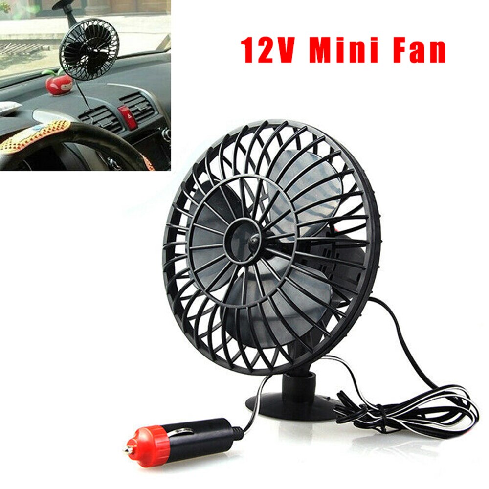 Elektrische mini ventilator vrachtwagen auto adsorptie zomer met een zuignap 4 inch zwart