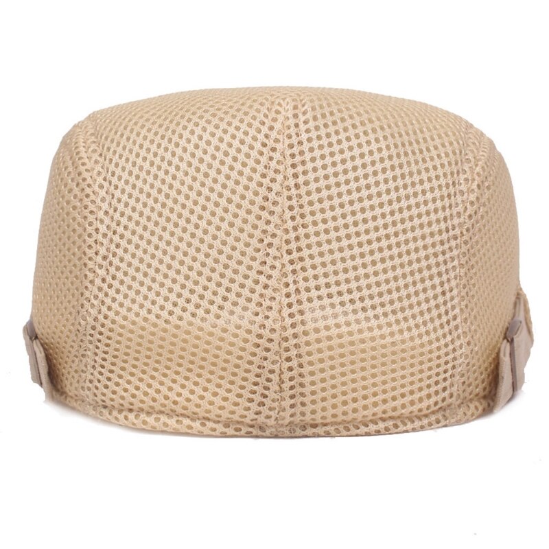 Chapeau de canard en maille respirante pour hommes, béret de livreur de journaux, casquette de lierre, Cabbie plat et doux W15