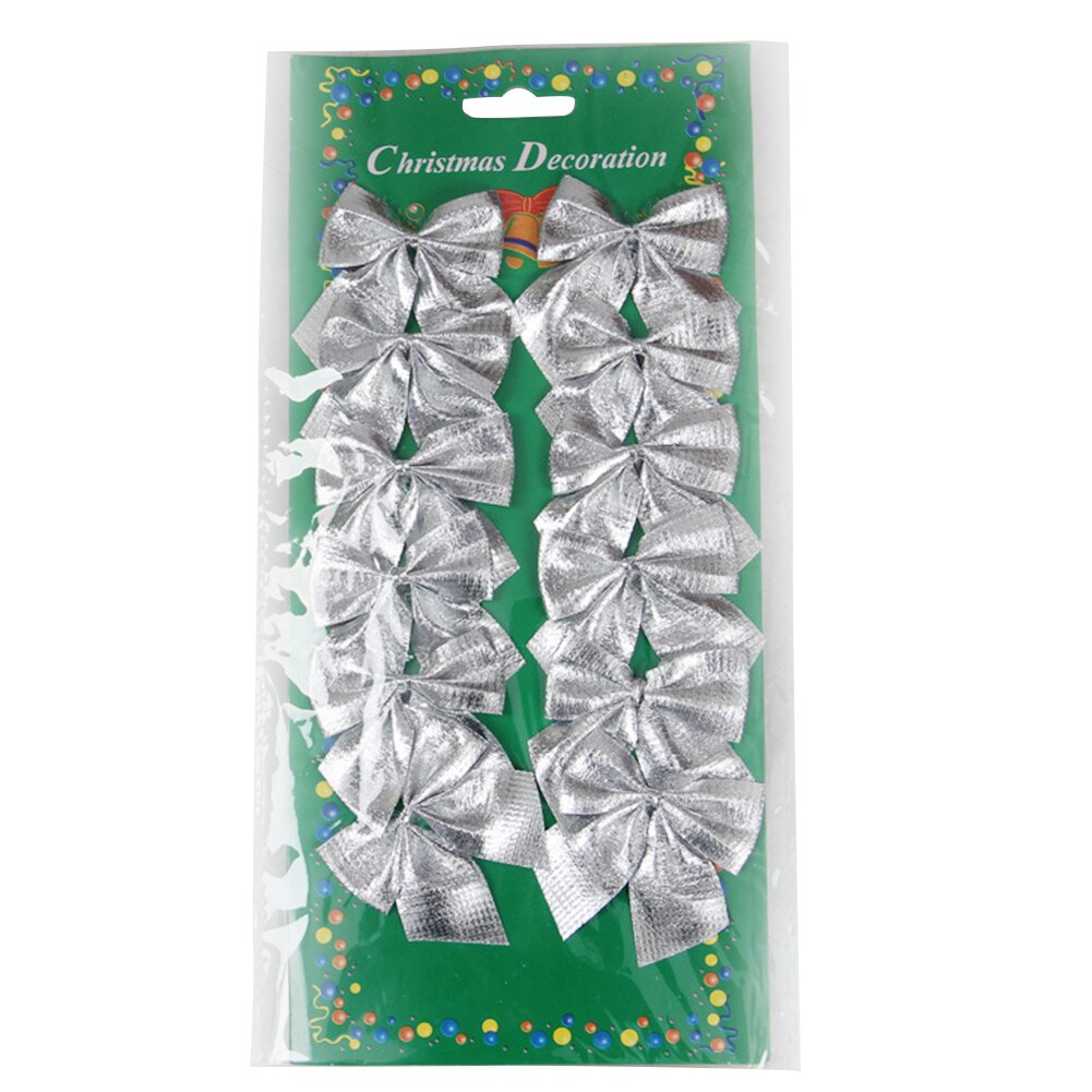 24 stuks festivaldecoratie klein ornament jaar hangende strikken krans feest thuis bar accessoires kerstboom strik