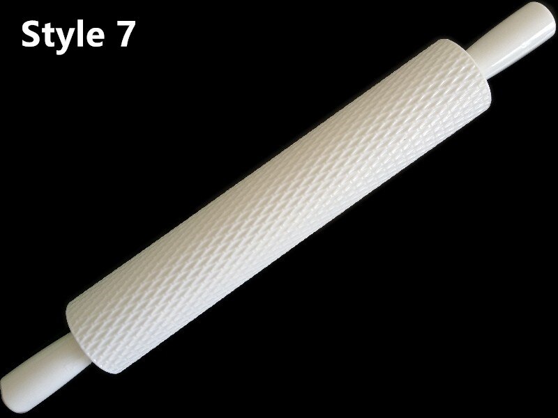 Rouleau à pâtisserie en plastique, outil de décoration de pâtisserie, pour gaufrage, Fondant, artisanat, motif de fleur, cœur: Style 7