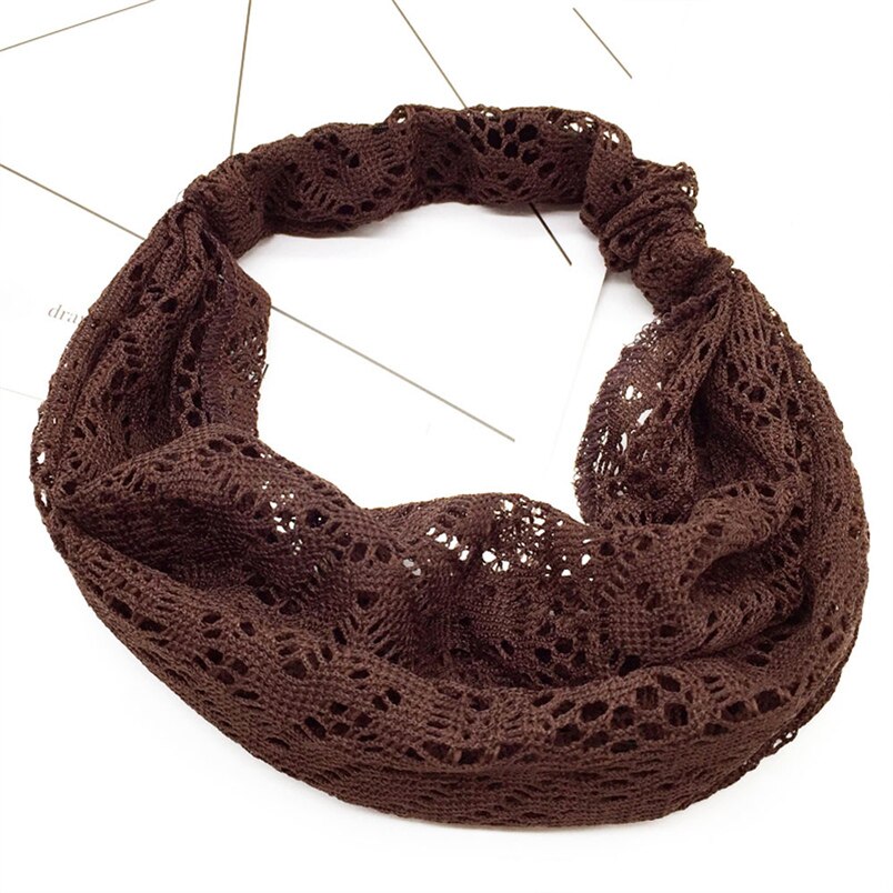 nuevas mujeres Yoga encaje hueco cabeza envolver amplia diadema flor diadema accesorios al por mayor y al por mayor # K29