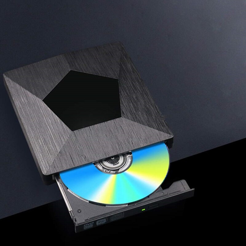 Unidad de disco USB 3,0 externo, lector de grabadora de CD DVD ultrafino de alta velocidad para ordenadores portátiles