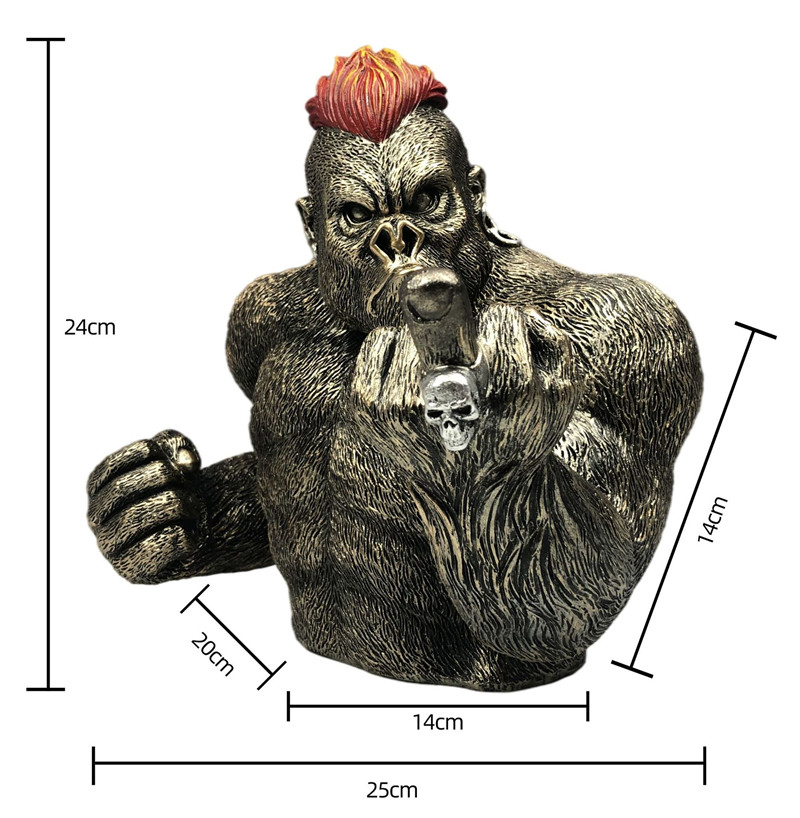 Statue de gorille King Kong en résine, Sculpture de personnalité, décoration créative pour la maison, ornements de salon,: Type A-1