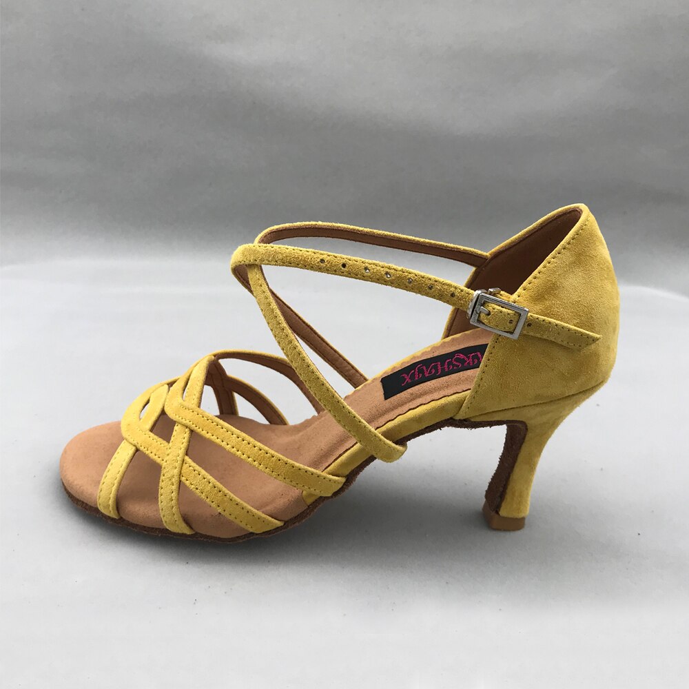 7.5 centimetri tacco Scarpe Da Ballo Latino Scarpe Per le scarpe Da donna Salsa practice scarpe comode scarpe da ballo MS6228YS in Vera pelle