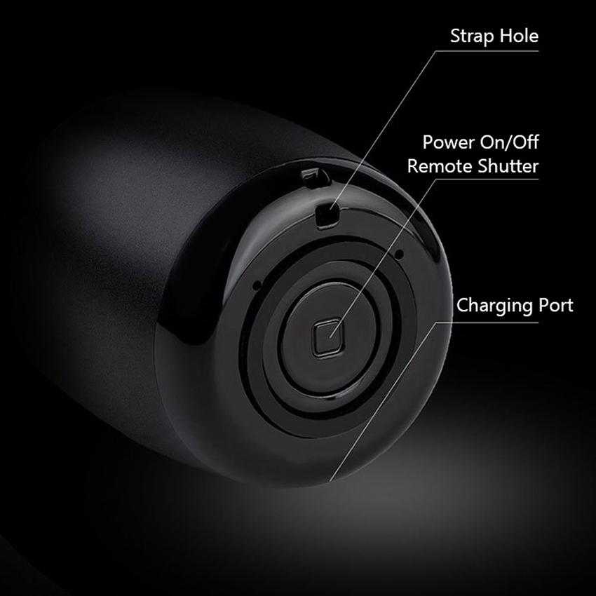 Metalen Super Mini Draadloze Luidspreker Draagbare Kleine Zakformaat Met Selfie Afstandsbediening Microfoon Lanyard