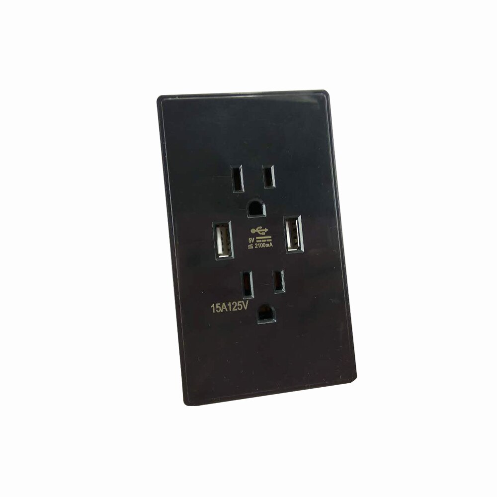 120 Style US Dual USB Plug Socket,Wall Socket Dual USB Port Power Charge Adapter Outlets PC Panel Universal Plug Outlet with usb