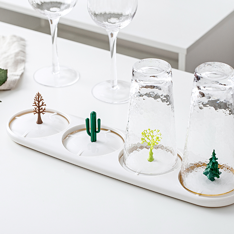Nordic plastic bekerhouder, afvoerbekerhouder, droogbeker, rode wijnbekerhouder, beker met glas, thuisopbergrek  wf629423