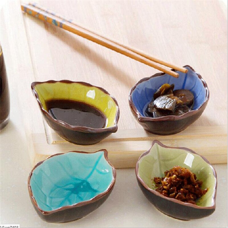 Plader is crack glasur krydderier sauce eddike bordservice blade keramiske småretter dumpling sushi krydderibakke