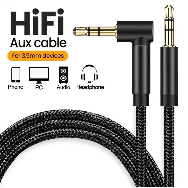3,5 mm jack AUX stereo audiokabel man op man hoofdtelefoon verlengkabels voor oortelefoon smartphone tablet auto mediaspeler
