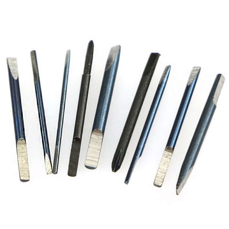 9Pcs 0.8Mm-2.0Mm Horloge Schroevendraaier Schroevendraaier Kit Reparatie Gereedschap Set Voor Horloges Glas