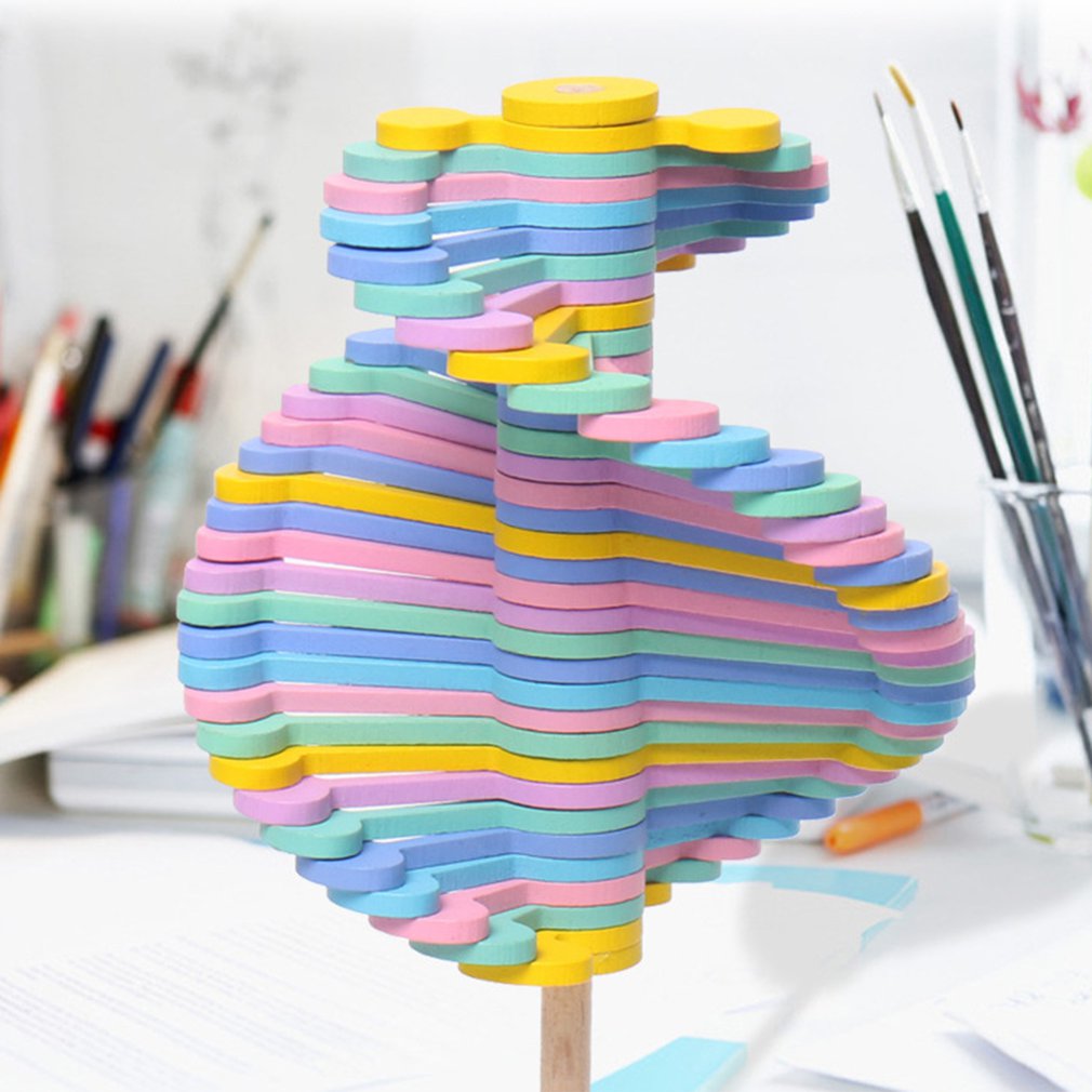 Wooden Obsessive-Compulsive Adult Decompression Stick Artifact Office Decoration Toys Rotating Lollipop