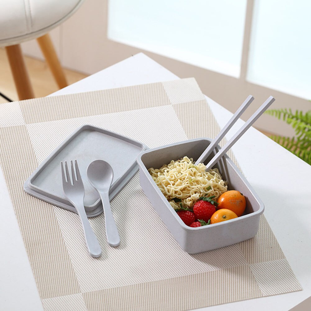 Large Capacity Portable Lunch Box Bento Lunch Box with Spoon Chopsticks Fork Food Storage Container Food Container Dinnerware
