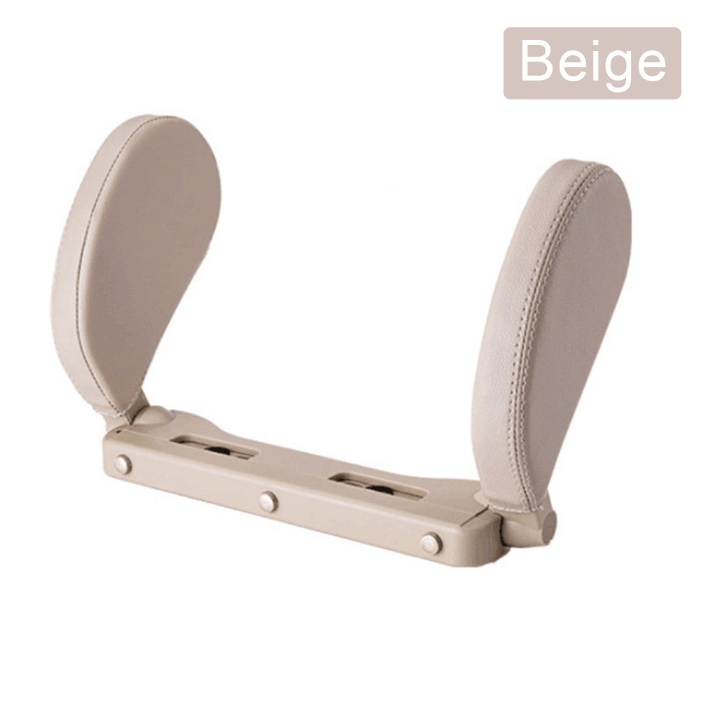 Car Neck Cushion Seat Headrest Pillow Support Head Restraint Seat Pillow Headrest Neck Travel Sleeping Cushion For Kids Adults: Beige