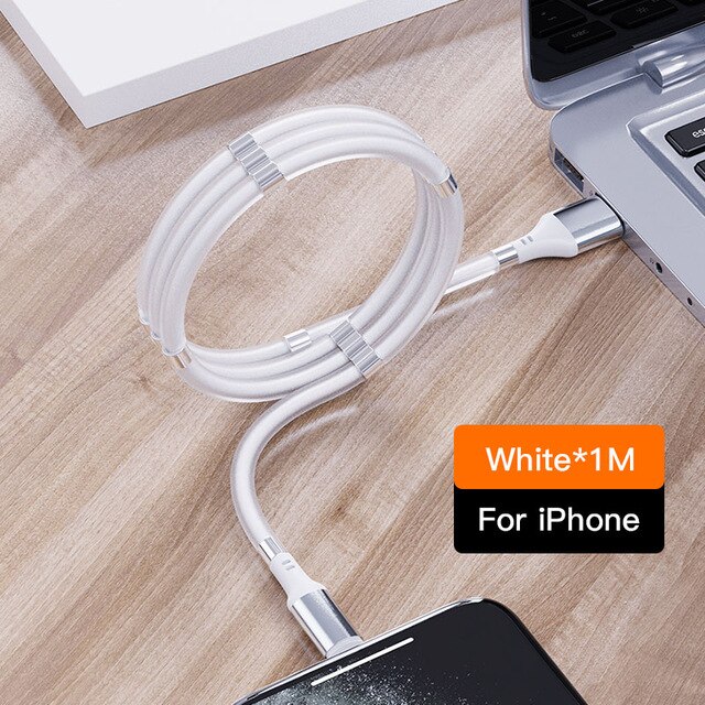 magia lina USB-C kabel magnetyczny typ C kabel USB 2.4A telefon szybkie ładowanie przewód synchronizacji danych dla Samsung A51 S10 S20 kabel ładujący: For iPhone