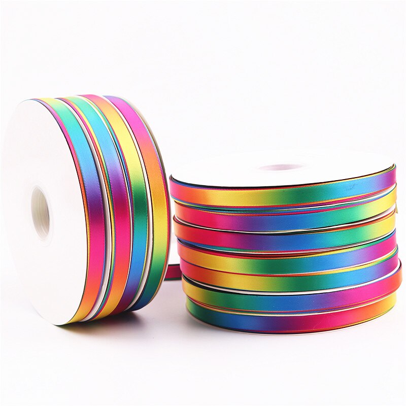 Gradiënt Kleur Zijdeachtige Grosgrain Linten Wedding Festival Party Decoraties Bow Craft Kaart Wikkelen Levert Diy 10Mm 5Yards