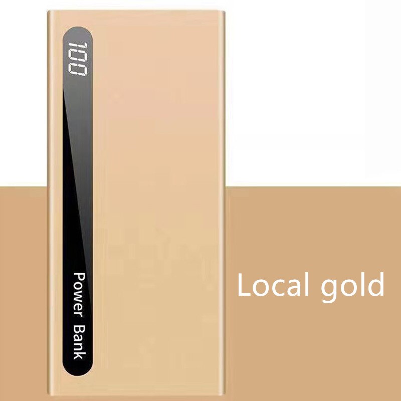 Ultradünne Power Bank 30000mAh Power Externe Batterie Tragbare Schnelle Ladegerät für Alle Smartphone Bank Wasserdicht: Gold 10000mAh