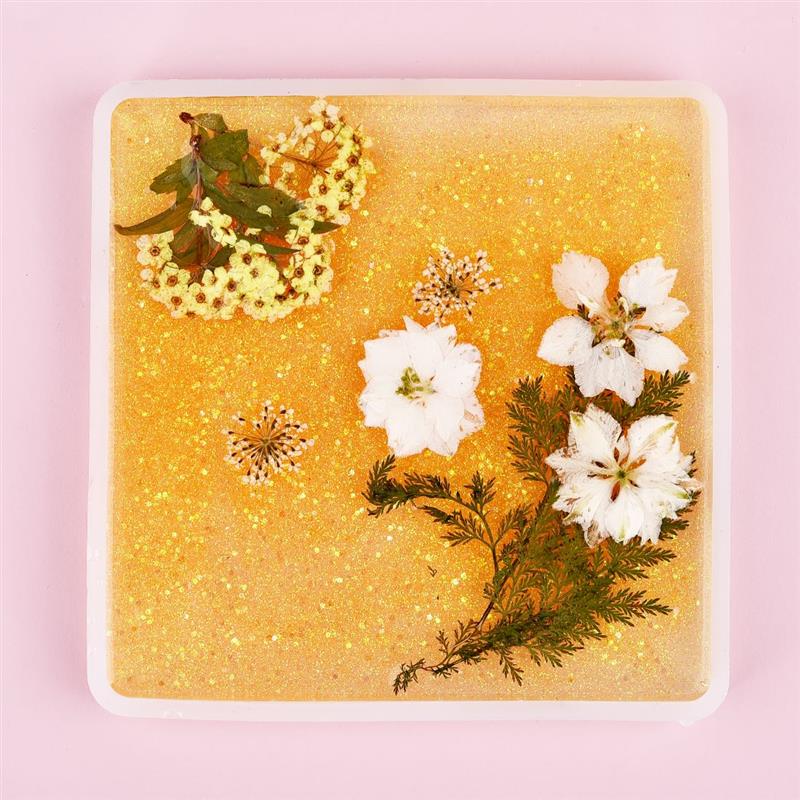 Forma de Retângulo Molde de Silicone DIY Molde de Resina Quadrado Redondo Coaster Epóxi UV DIY Ofício da Resina Decoração de Casa