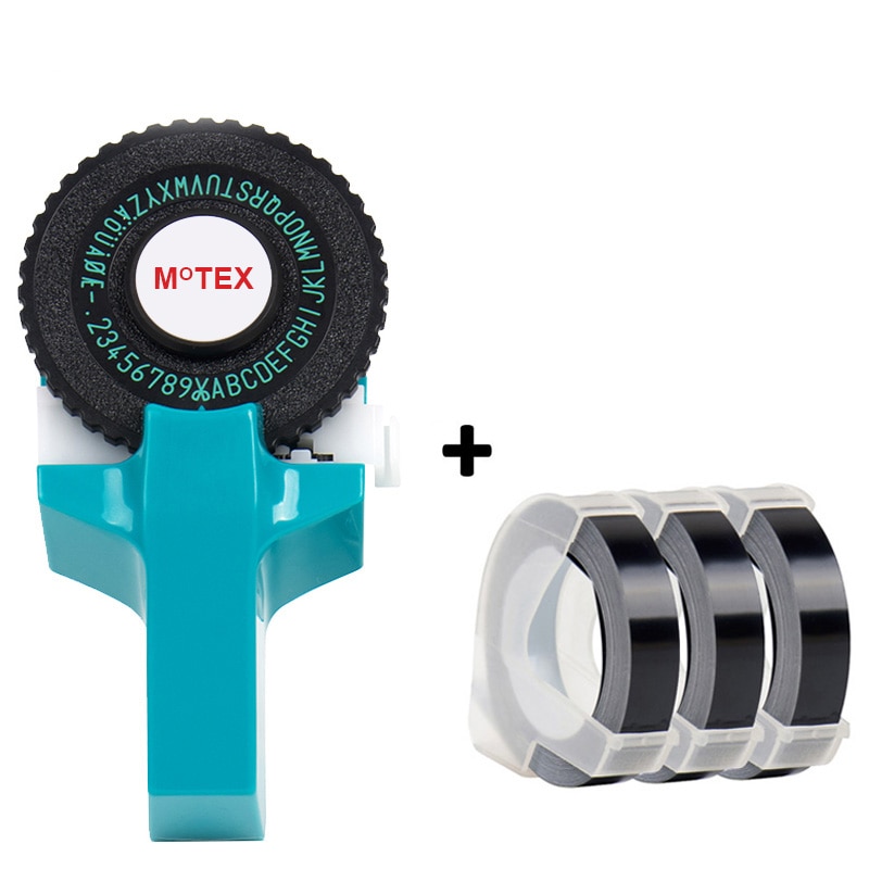 1 st himmelsblå motex  e101 bärbar etikettskrivare kompatibel för 9mm dymo 3d embossing tejp skrivare prägling etikettmaskin